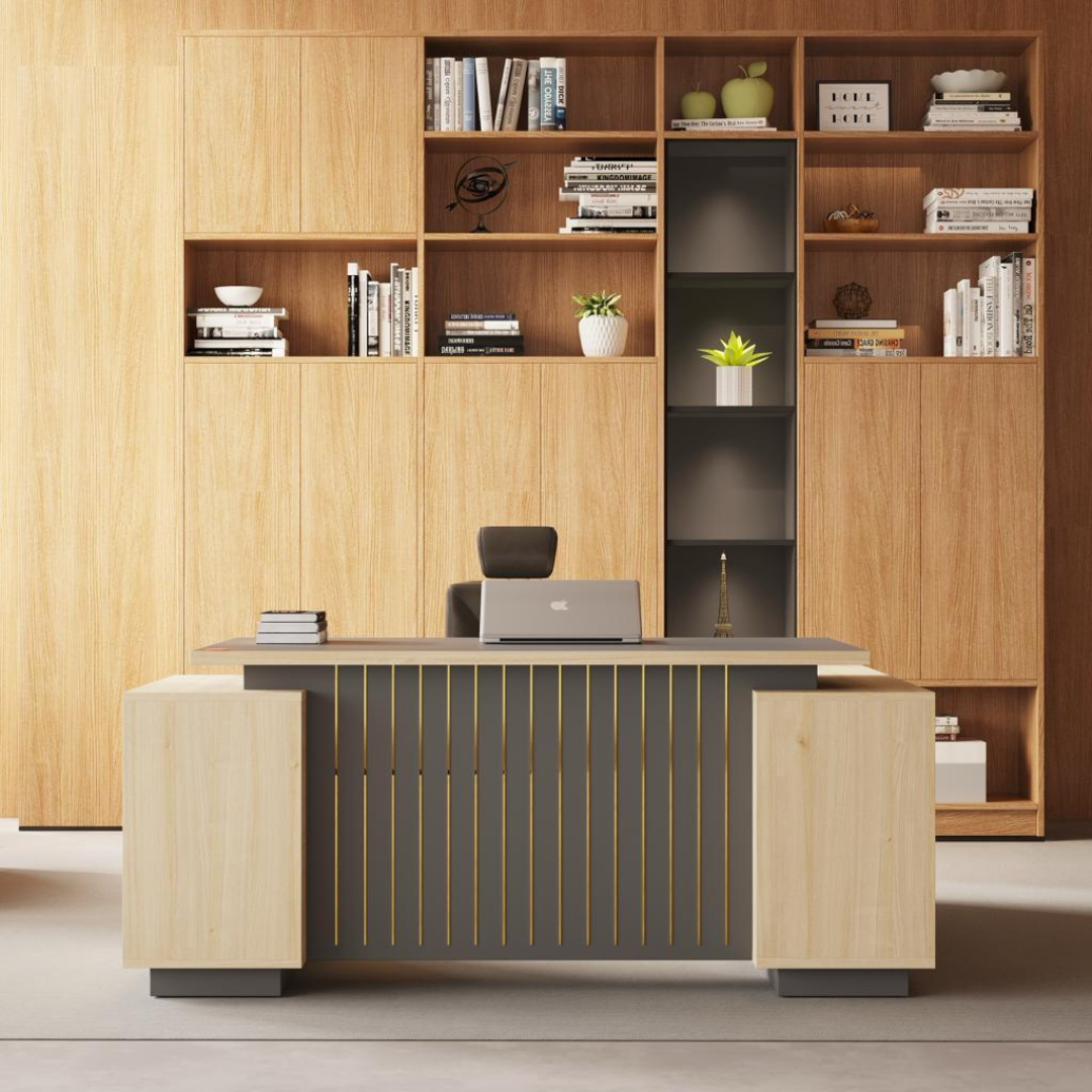 Image of L-Shaped Office Table with a Left-Side Runner Drawer RA412 - View